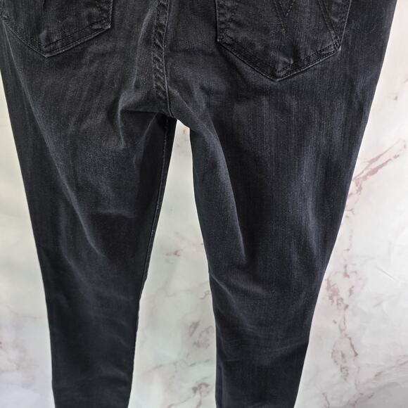 Mother Jeans Womens 26 Black High Rise Stunner Double Zip Ankle Step Fray Guilty - Picture 8 of 13